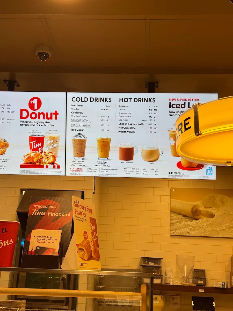 Menu, Tim Hortons