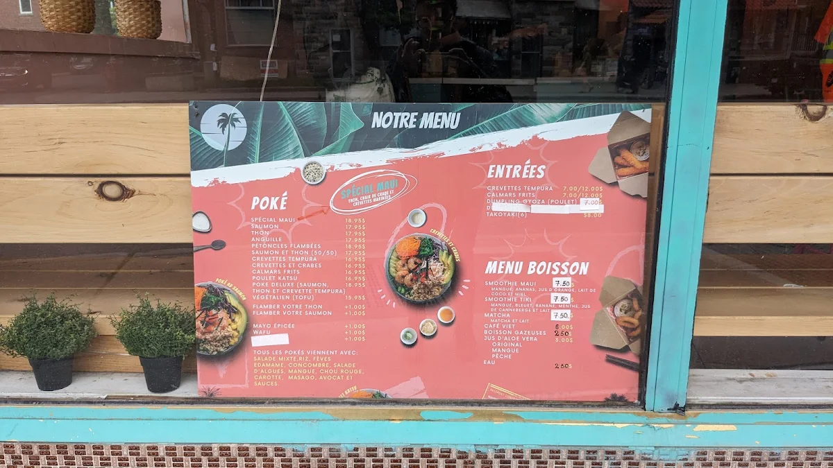 Menu, Maui Poke+Café