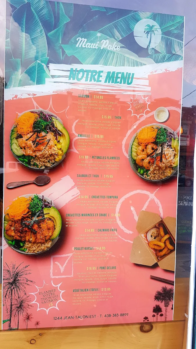 Menu, Maui Poke+Café