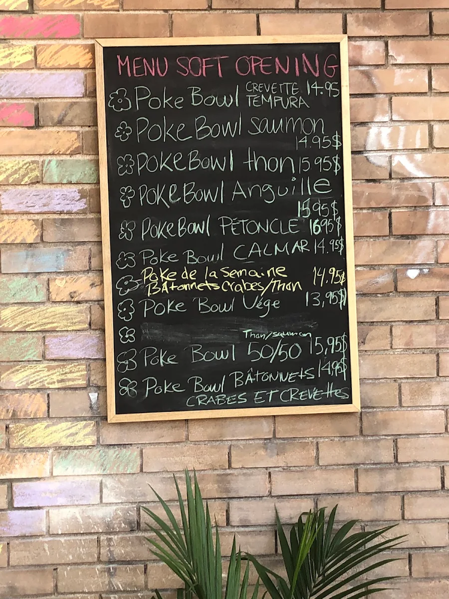 Menu, Maui Poke+Café