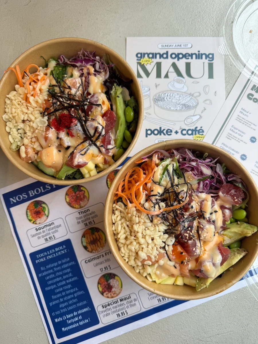 Menu, Maui Poke+Café