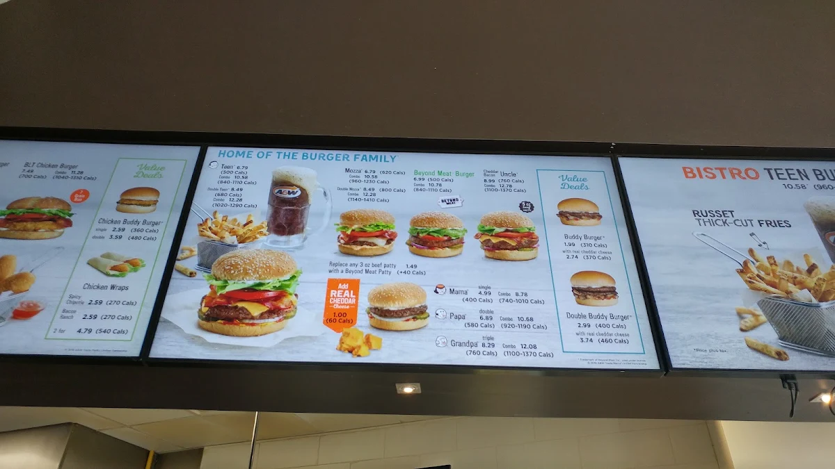 Menu, A&W Canada