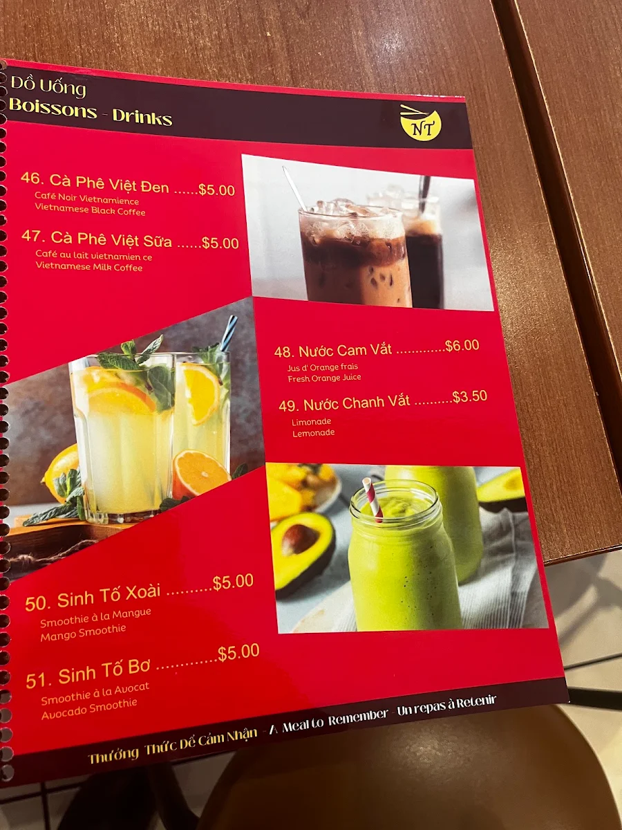Menu, Pho Ngoc Tuan
