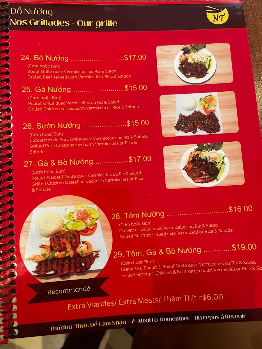 Menu, Pho Ngoc Tuan