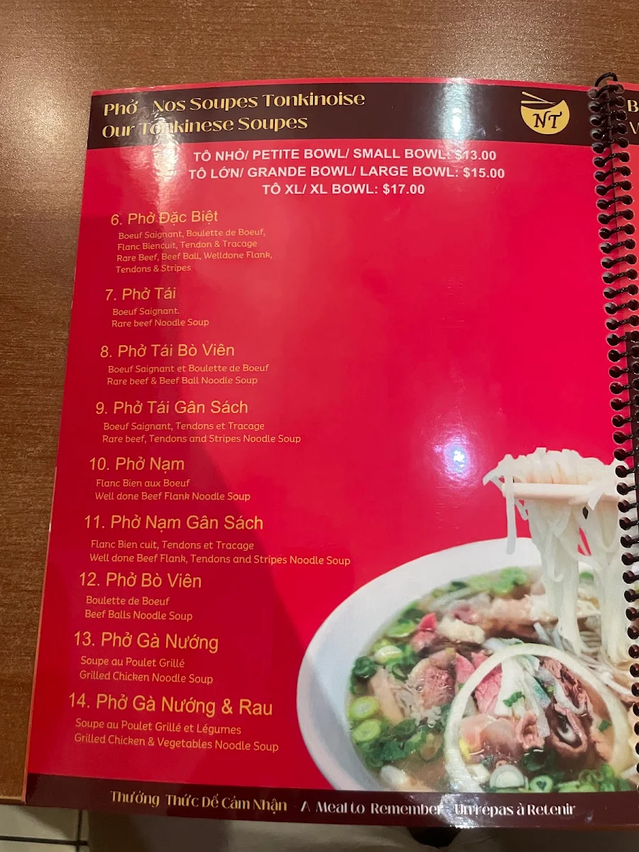 Menu, Pho Ngoc Tuan