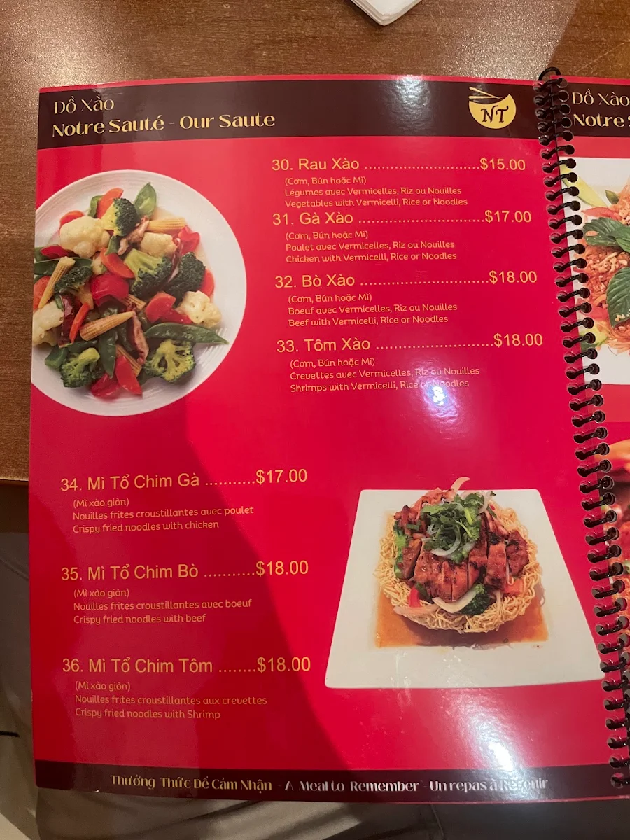 Menu, Pho Ngoc Tuan