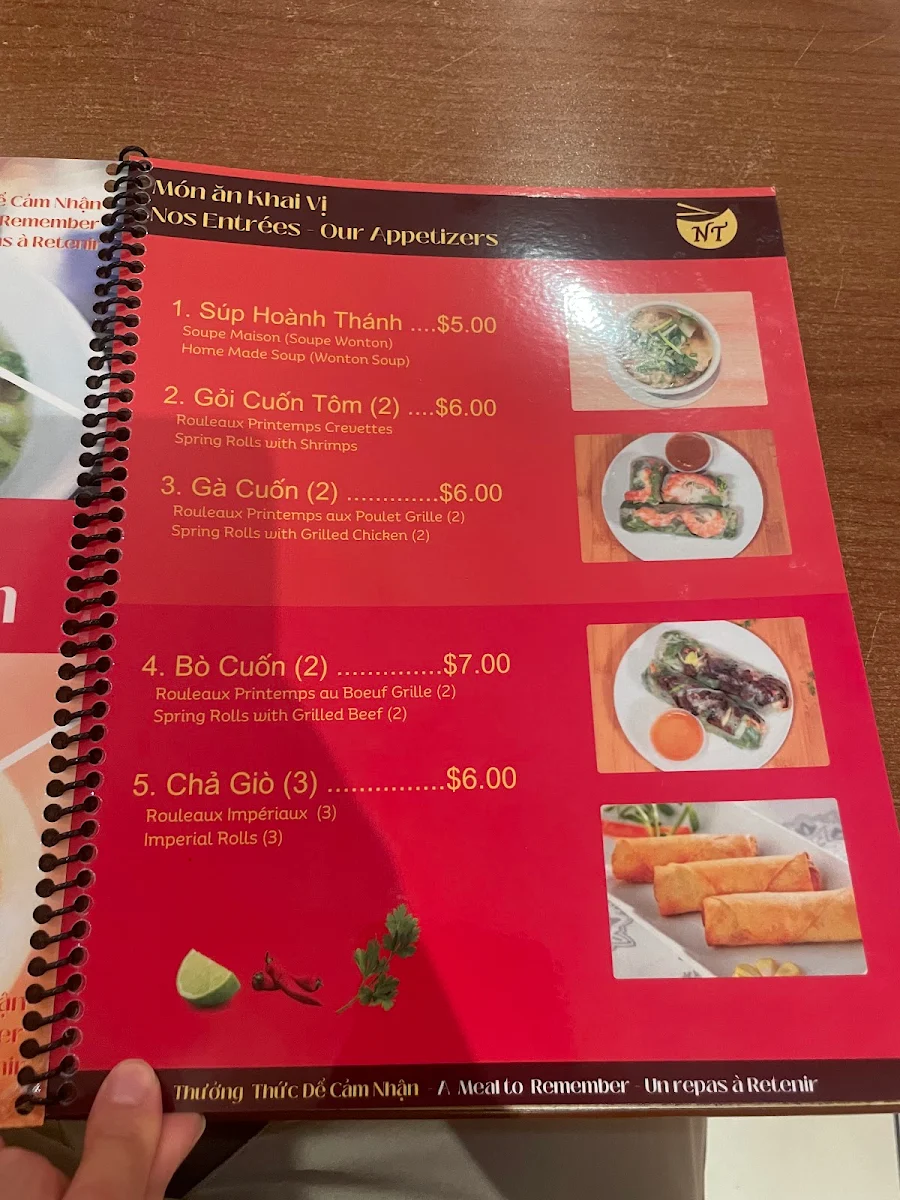 Menu, Pho Ngoc Tuan