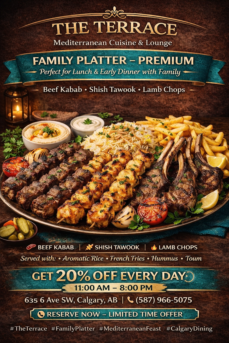 Menu, The Terrace Mediterranean cuisine & Lounge