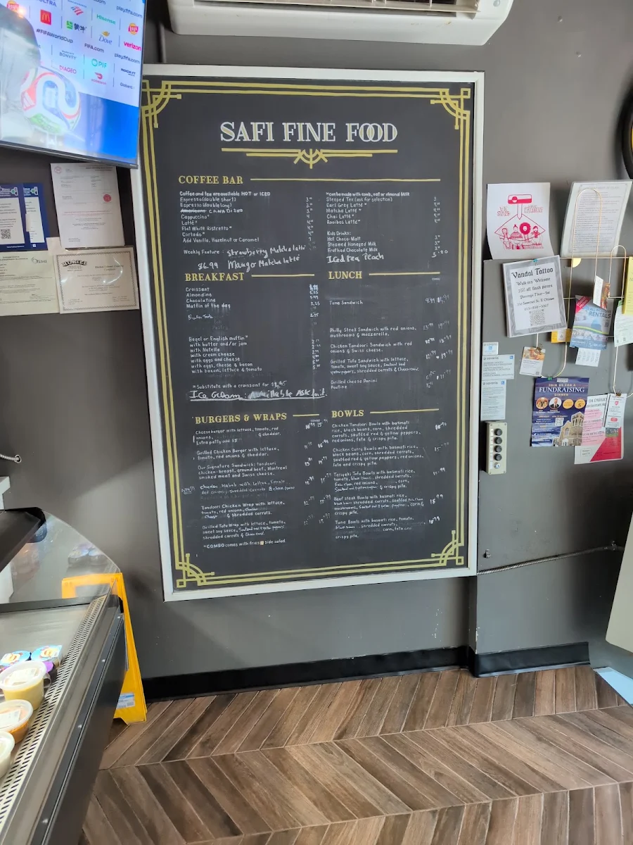 Menu, Safi Fine Food
