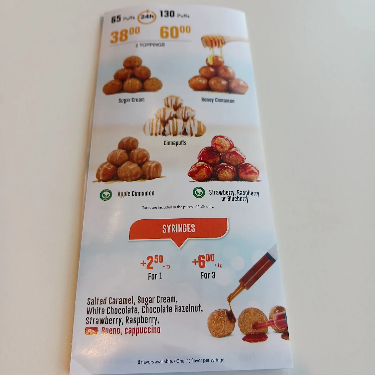 Menu, Mr. Puffs