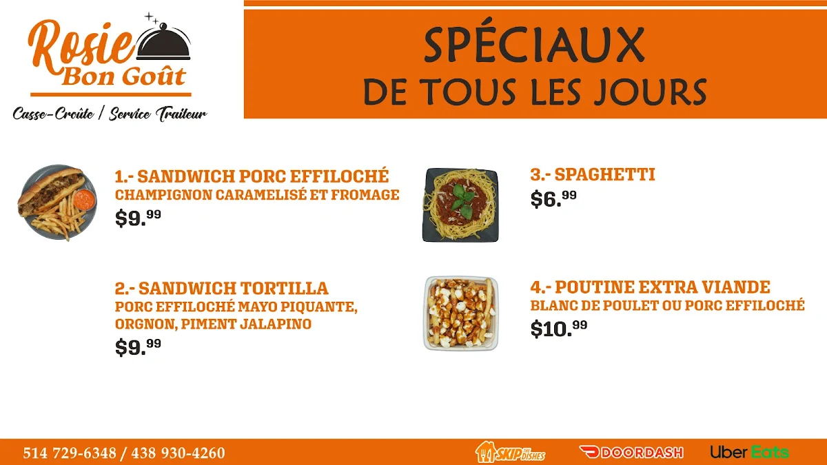 Menu, Rosie Bon Goût