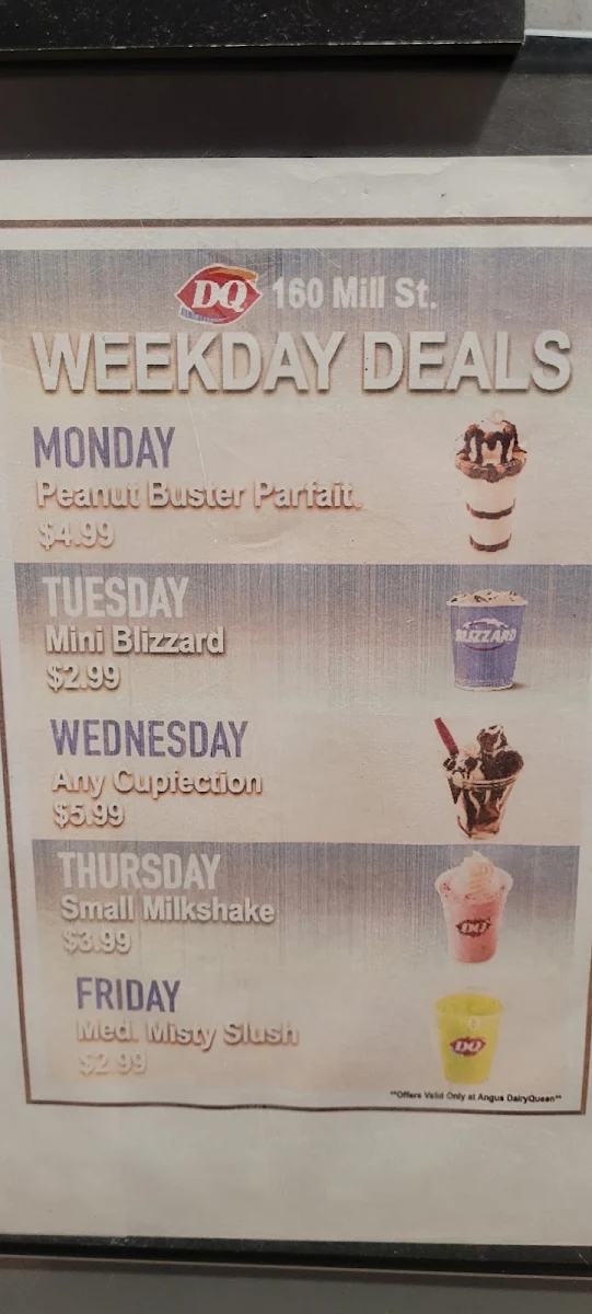 Menu, Dairy Queen Grill & Chill