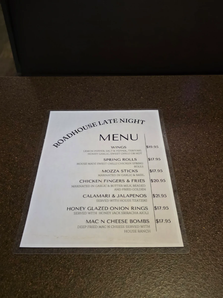 Menu, WELLS GRAY ROADHOUSE