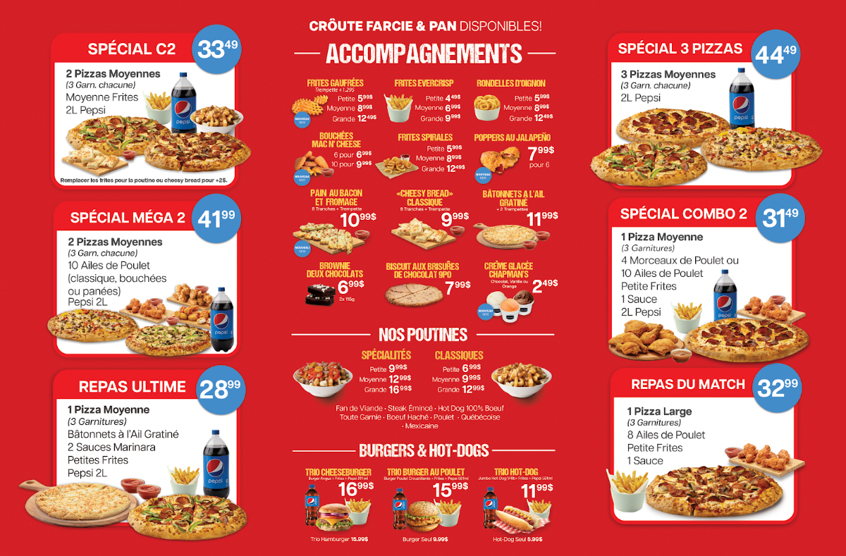 Menu, Double Pizza