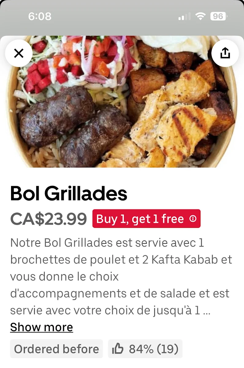 Menu, Restaurant Boustan