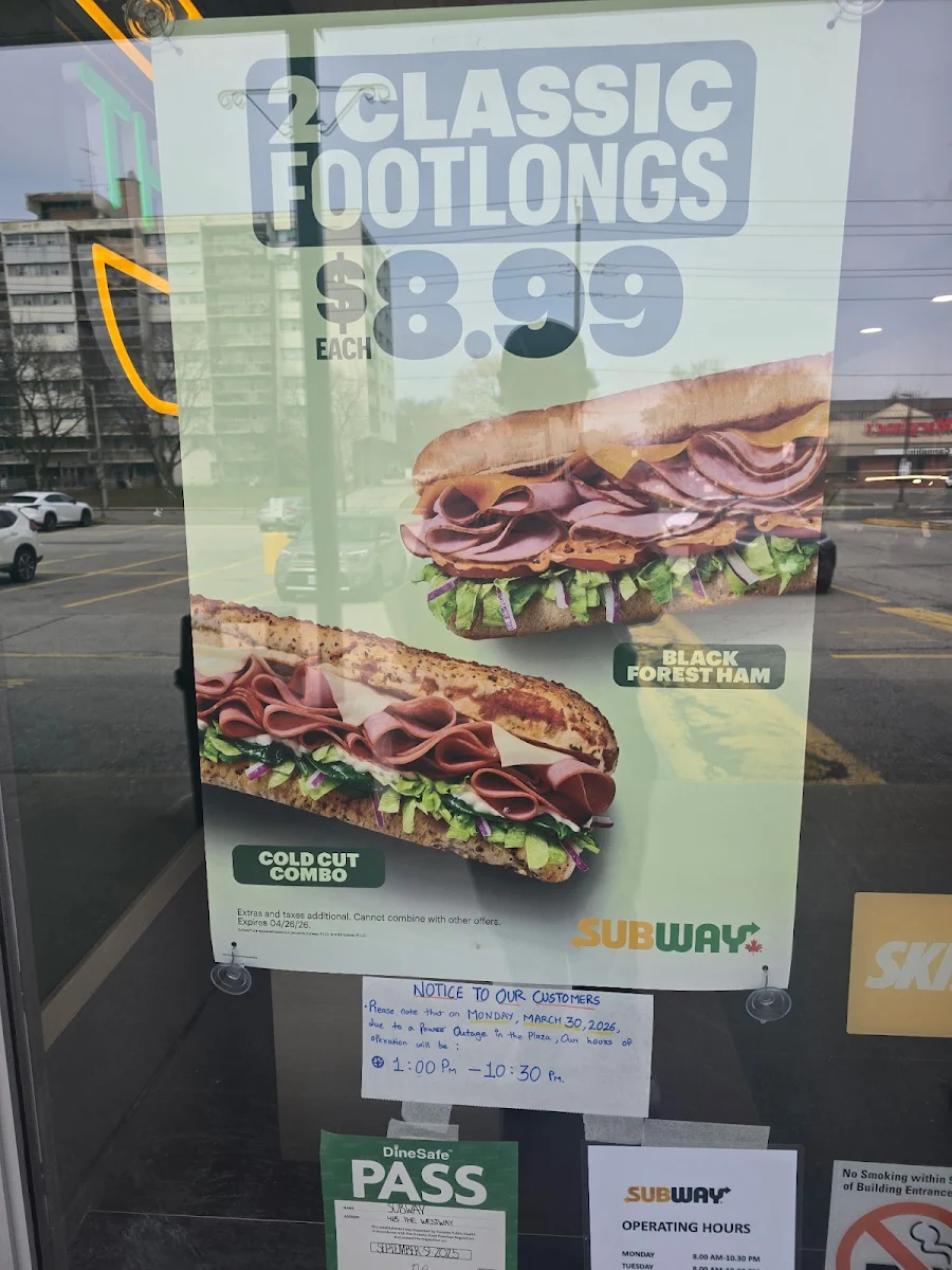 Menu, Subway