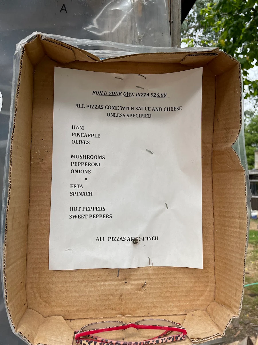 Menu, Pie-ro Pizza