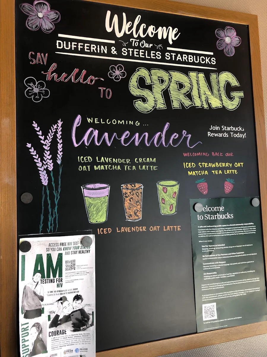 Menu, Starbucks Coffee Company