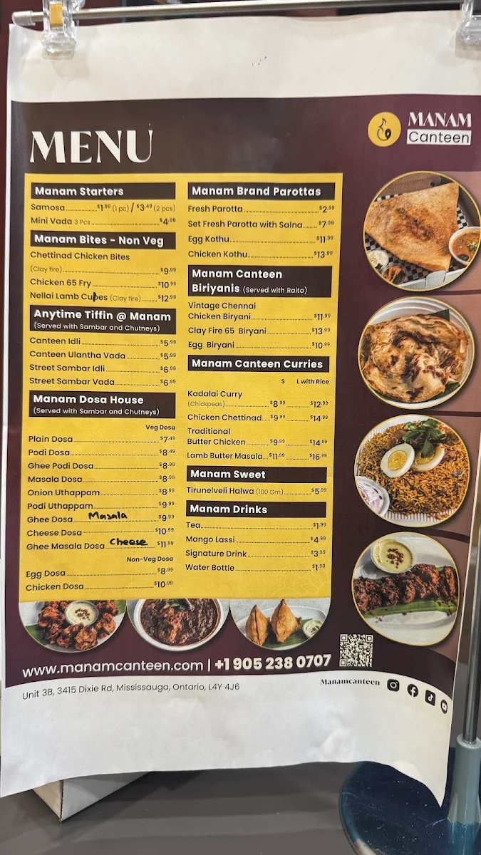 Menu, Manam Canteen
