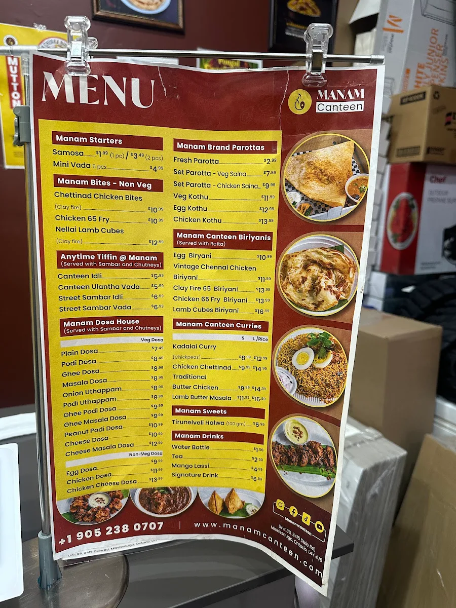 Menu, Manam Canteen