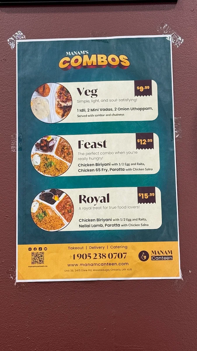 Menu, Manam Canteen