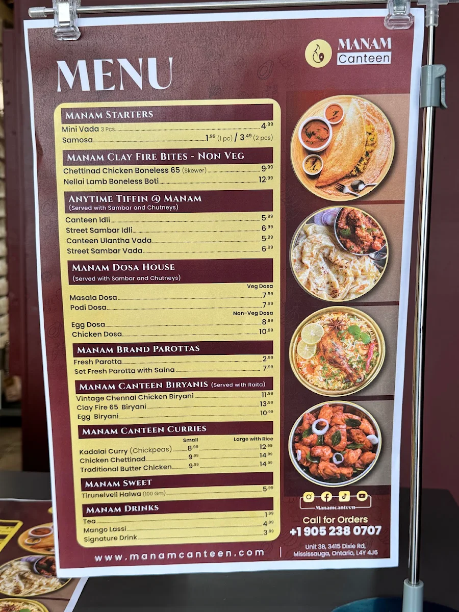 Menu, Manam Canteen