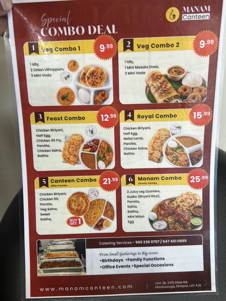 Menu, Manam Canteen