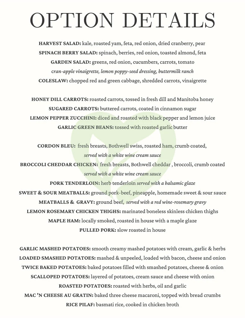 Menu, J’em Bistro (caterer)