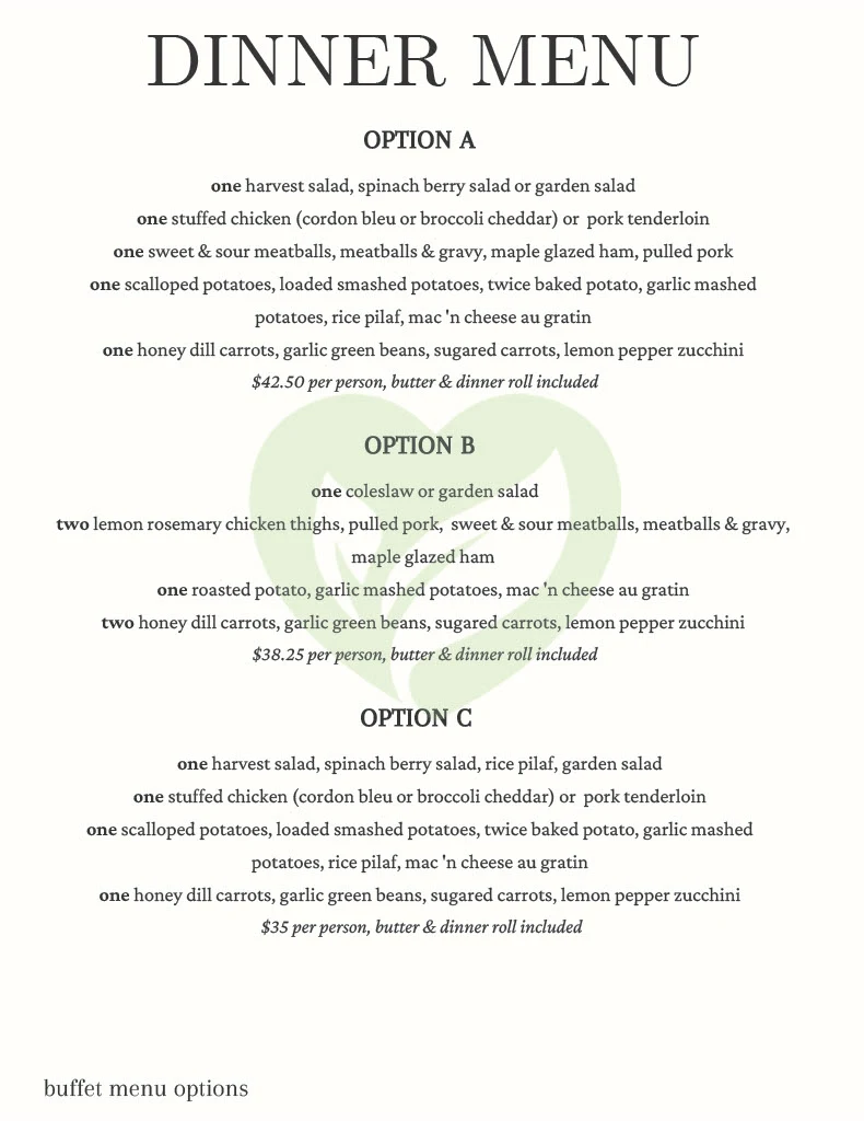 Menu, J’em Bistro (caterer)