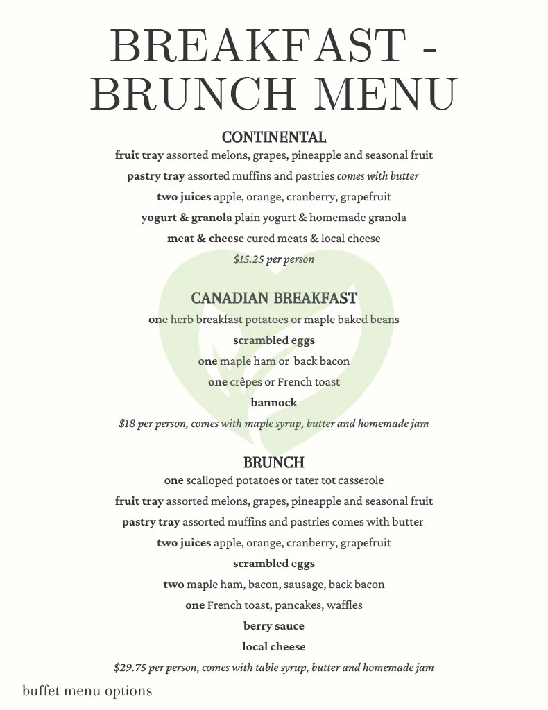Menu, J’em Bistro (caterer)