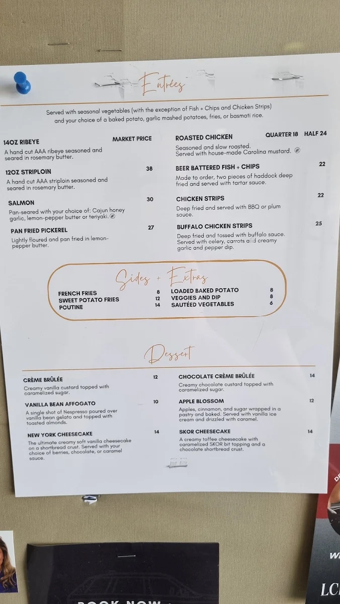 Menu, 28 on the Lake