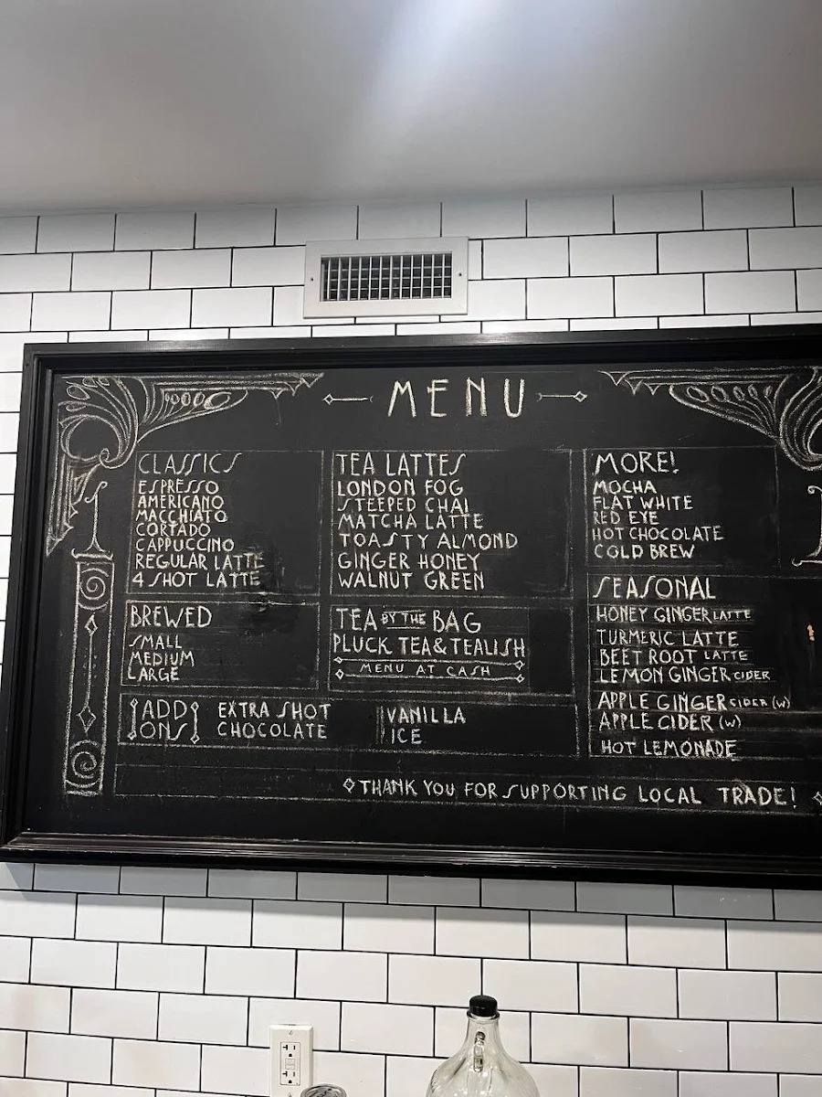 Menu, Rooster Coffee House