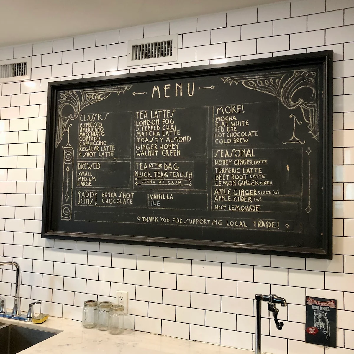 Menu, Rooster Coffee House