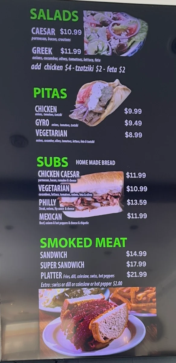 Menu, Big Bites Kingston
