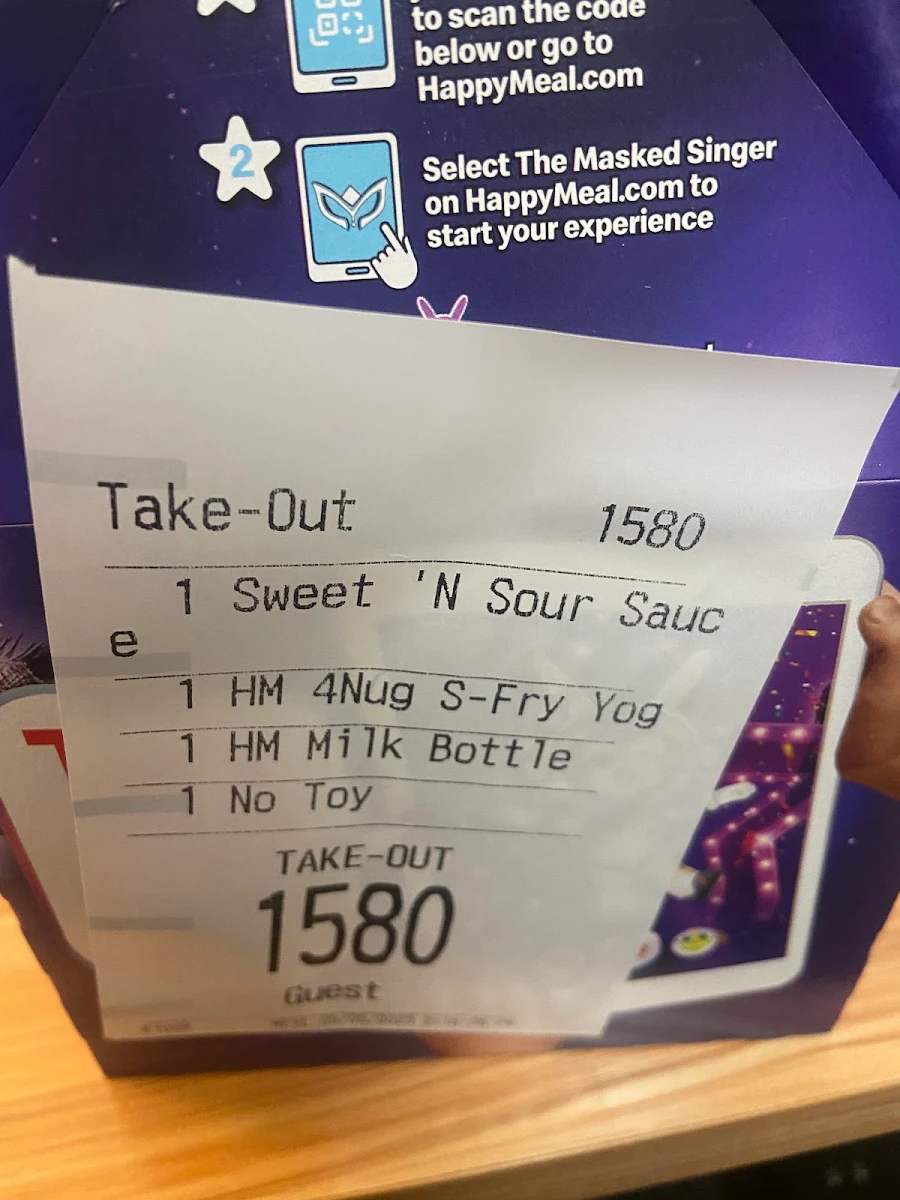 Menu, McDonald's