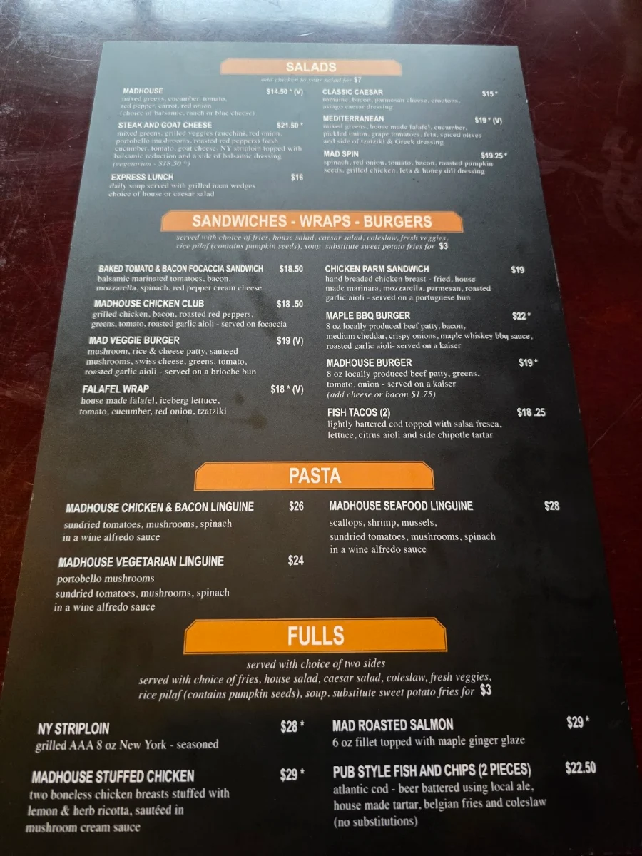 Menu, Madhouse