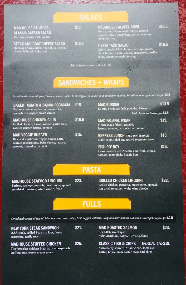 Menu, Madhouse