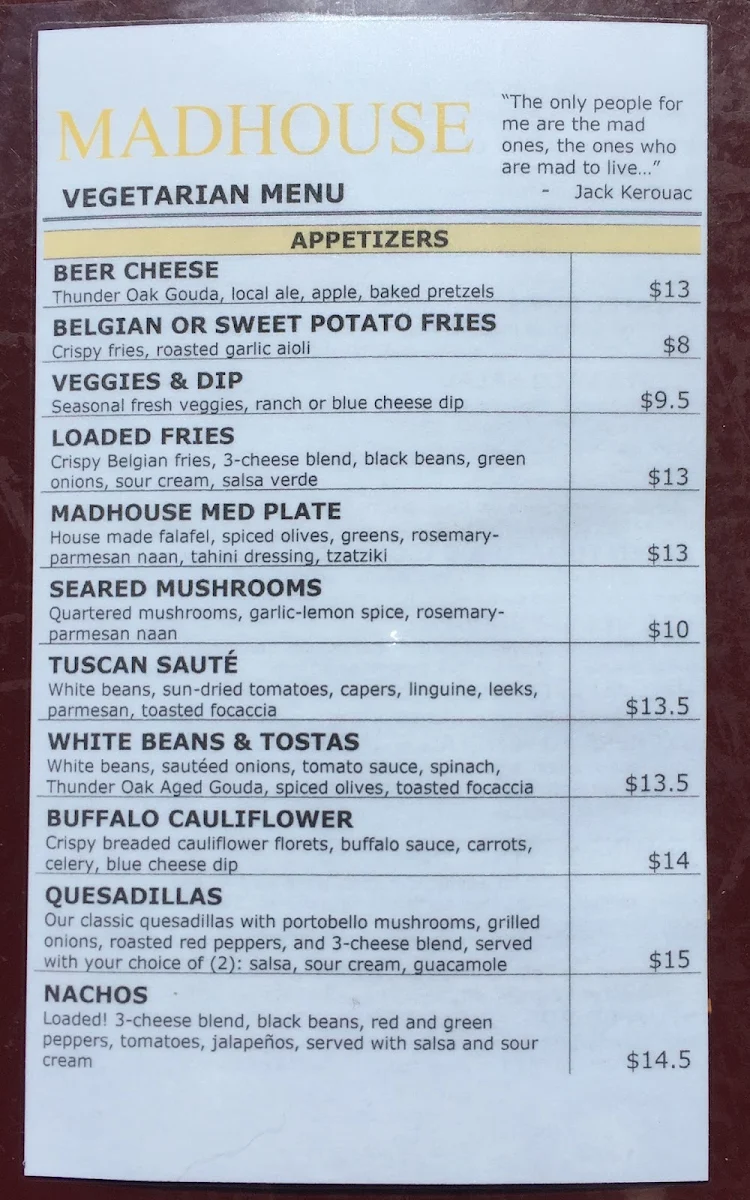 Menu, Madhouse