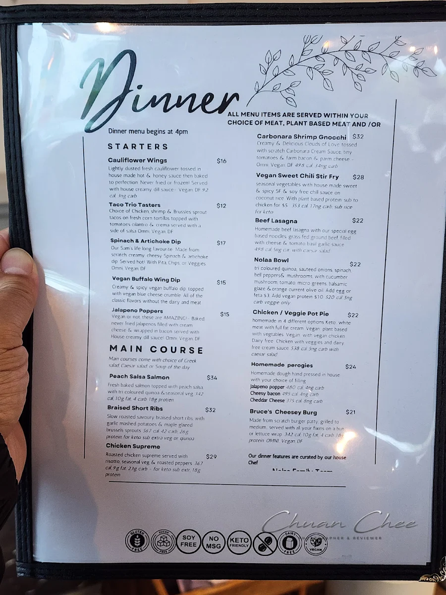 Menu, Nolaas Gluten Free Bakehouse & Cafe
