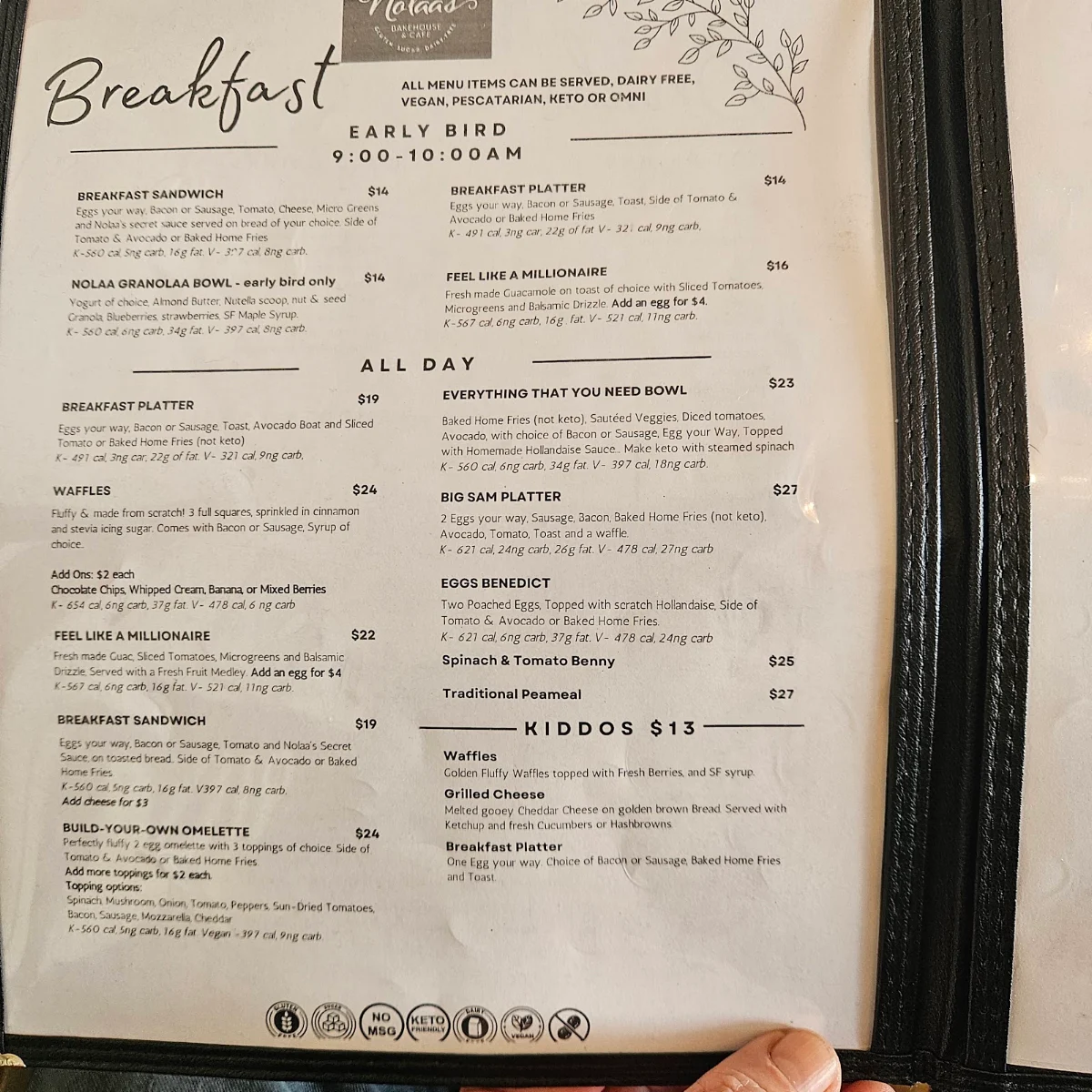 Menu, Nolaas Gluten Free Bakehouse & Cafe