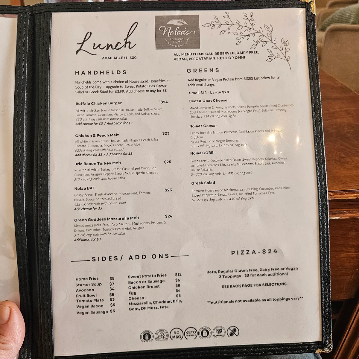 Menu, Nolaas Gluten Free Bakehouse & Cafe