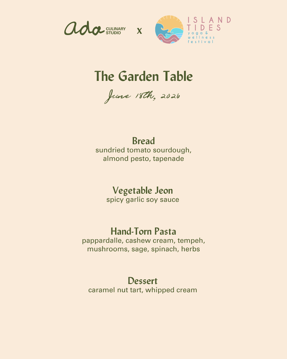 Menu, Ada Culinary Studio and Grab and Go