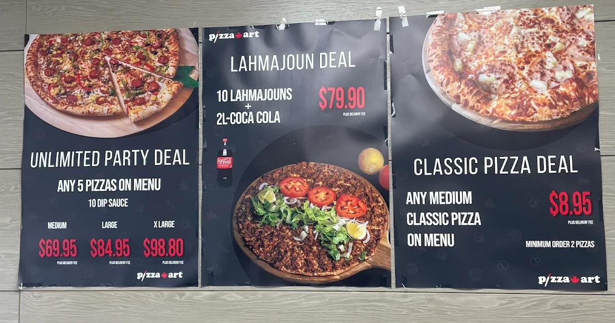 Menu, Pizza Art- BURNABY