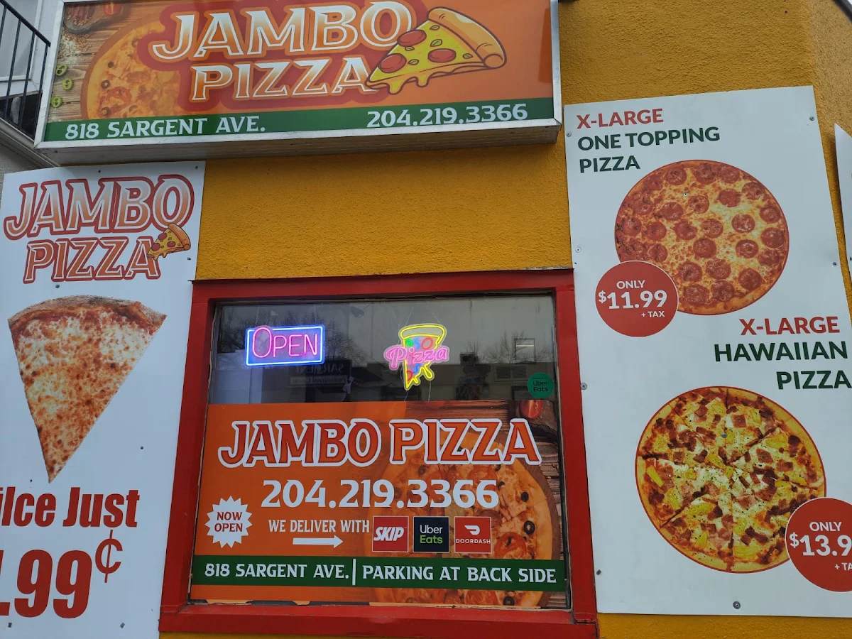 Menu, Jambo Pizza