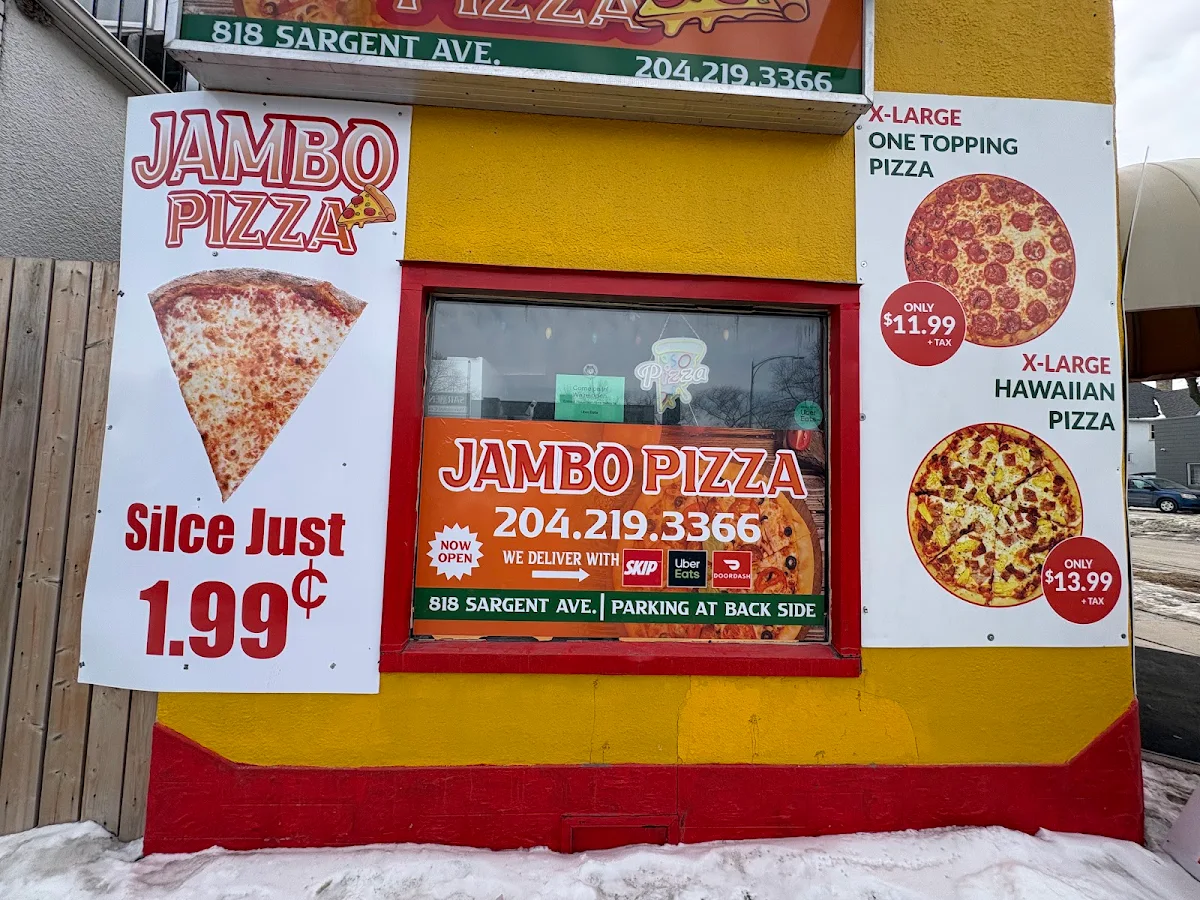 Menu, Jambo Pizza