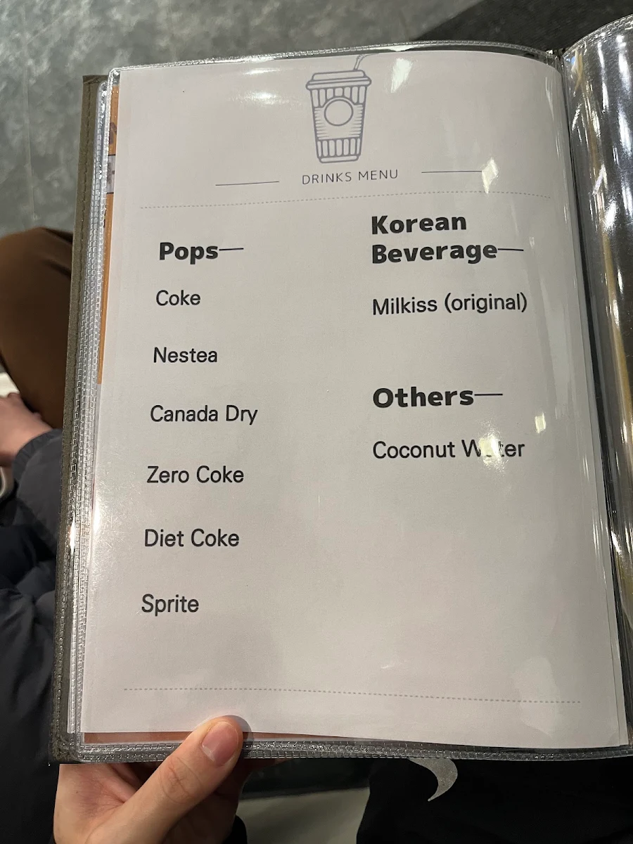 Menu, MyungGA Korean Restaurant