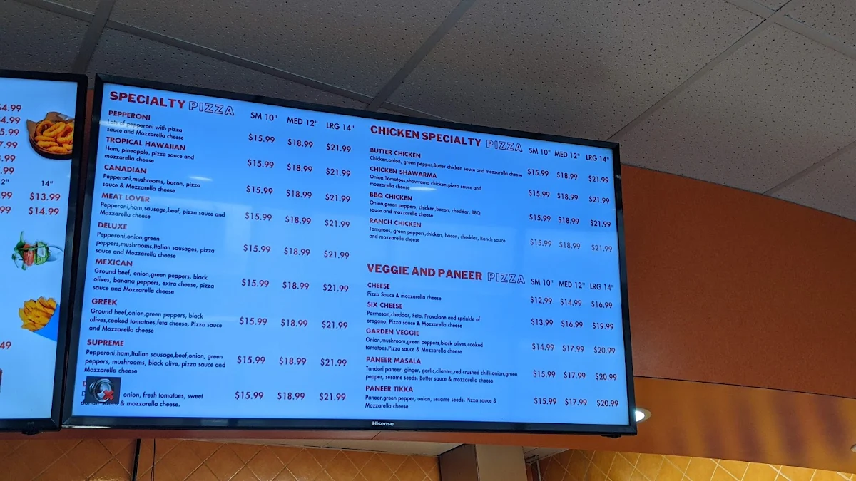 Menu, Premium Pizza & Donair