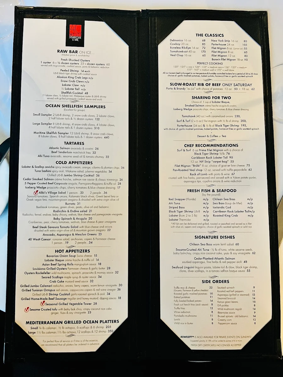 Menu, 40 Westt