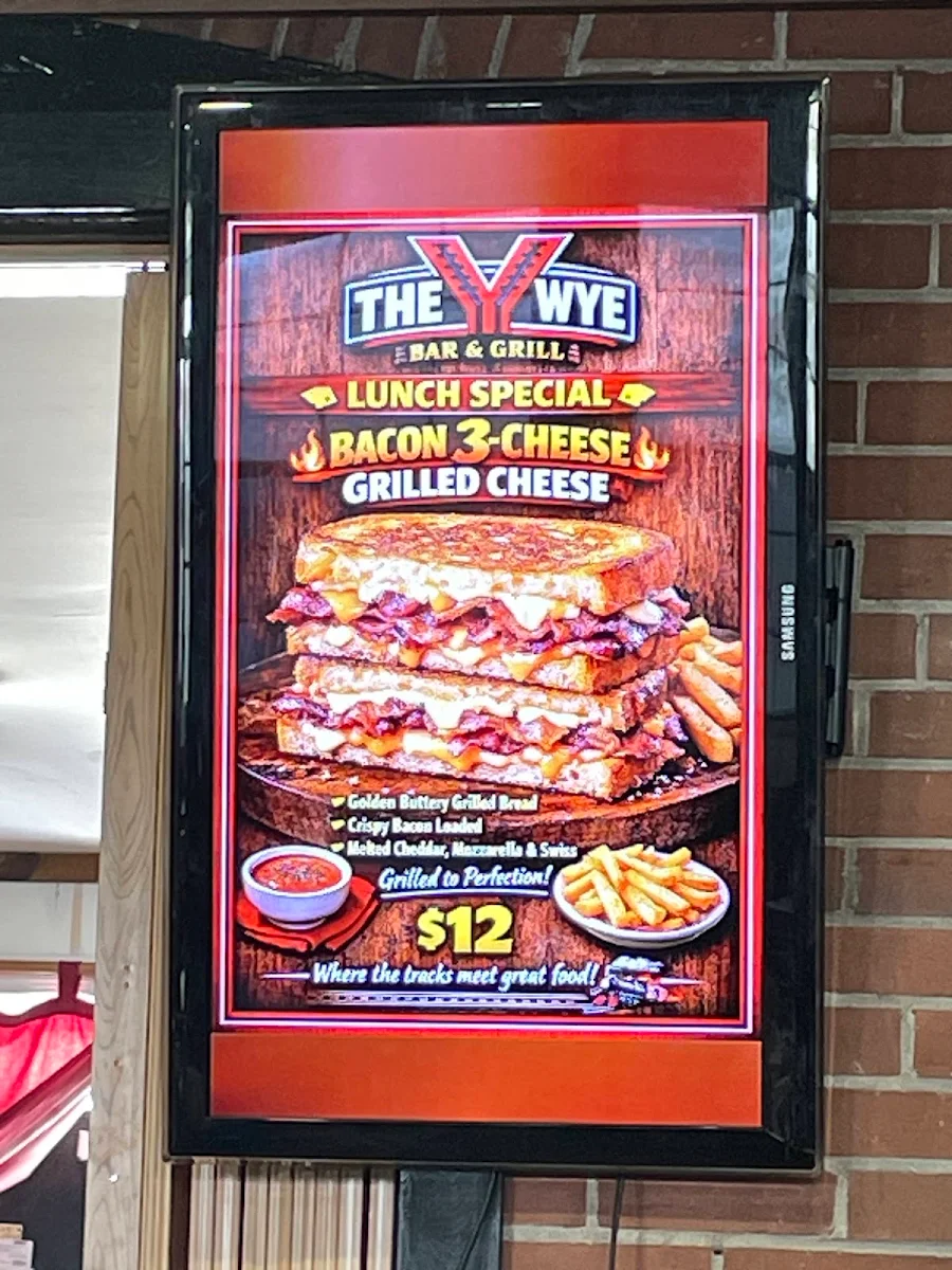 Menu, The Wye Bar & Grill