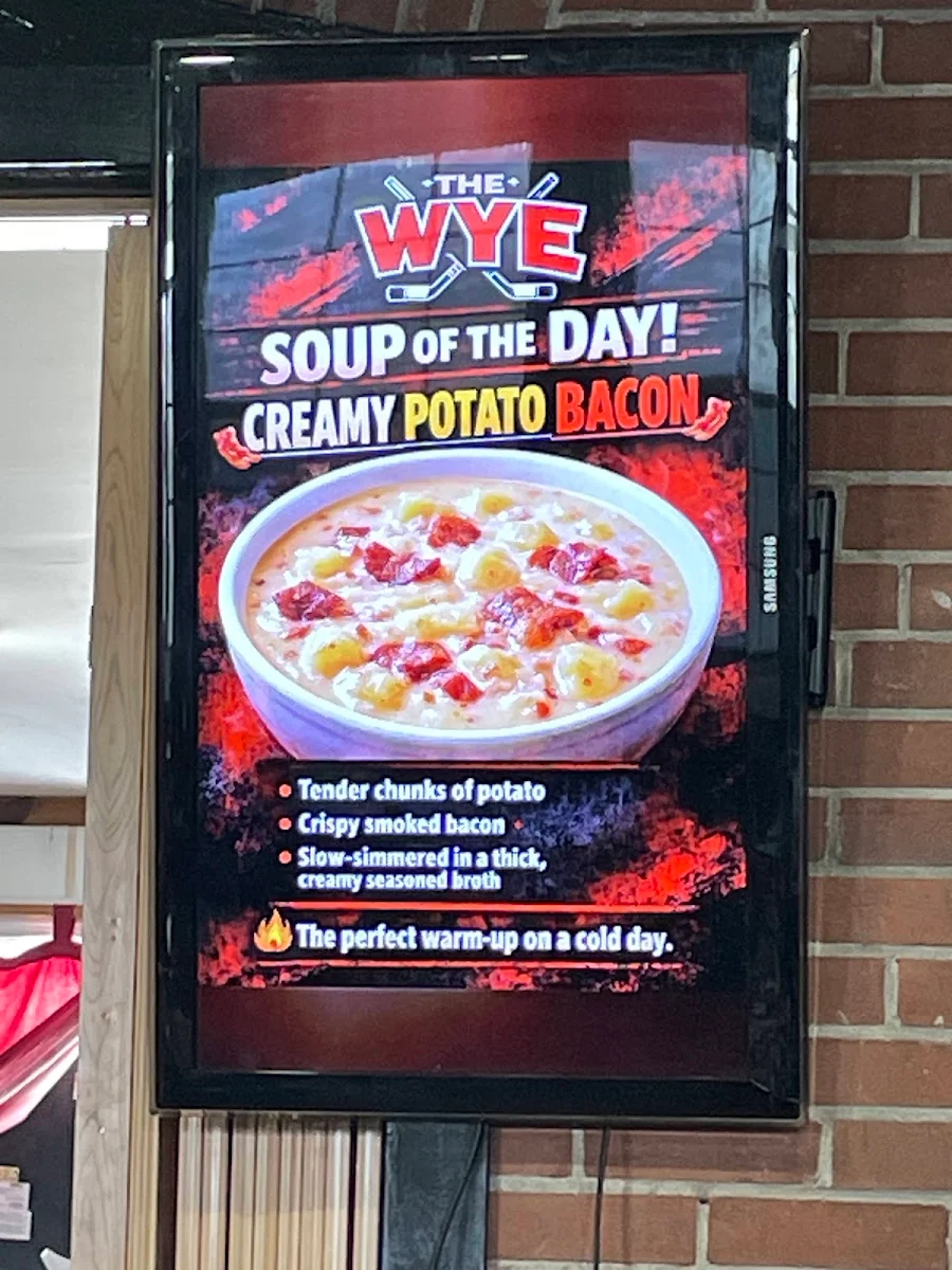 Menu, The Wye Bar & Grill